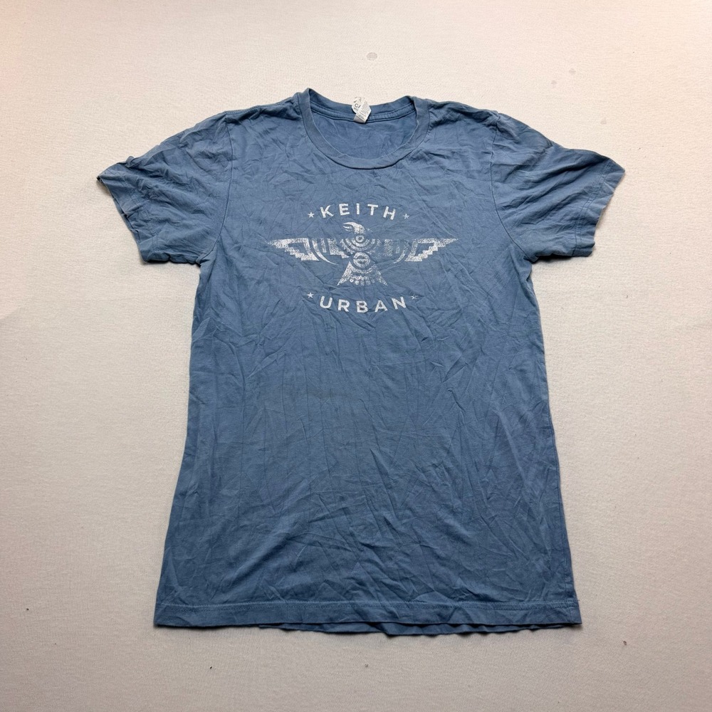Keith Urban T-Shirt Mens Small Blue Excellent Graffiti U World Tour 2018 Graphic